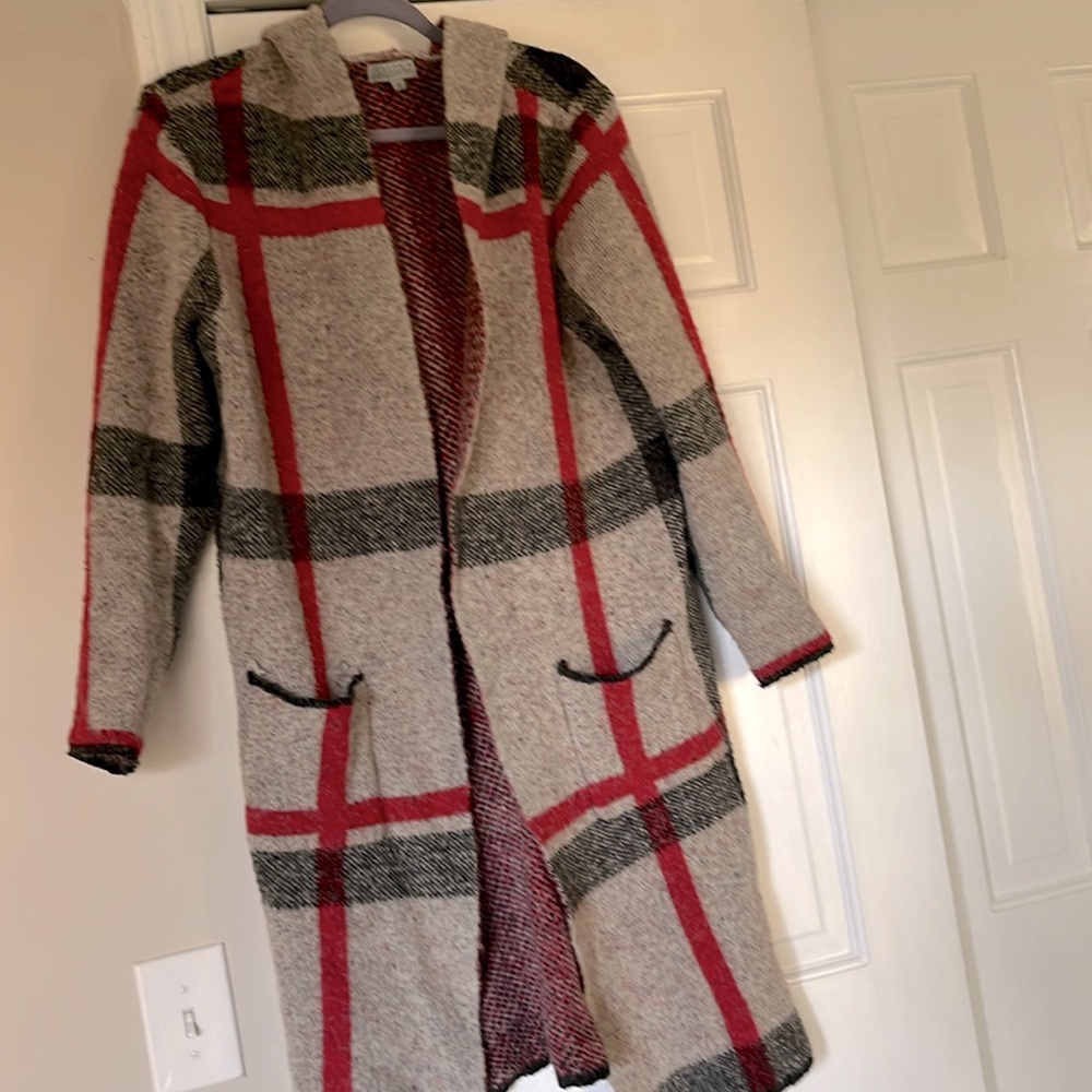 Soft hooded long cardigan. Size medium